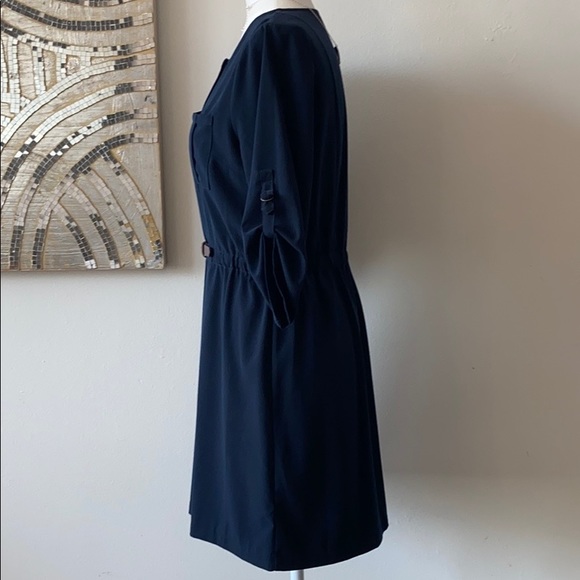 Skies Are Blue - Delaine Belted Blue Shirt Dress - Picture 6 of 11